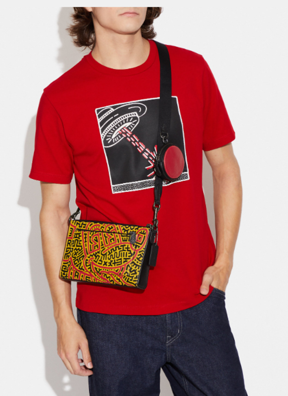 COACH Disney Mickey Mouse Keith Haring - Crossbody Leather Purse (#C1142)